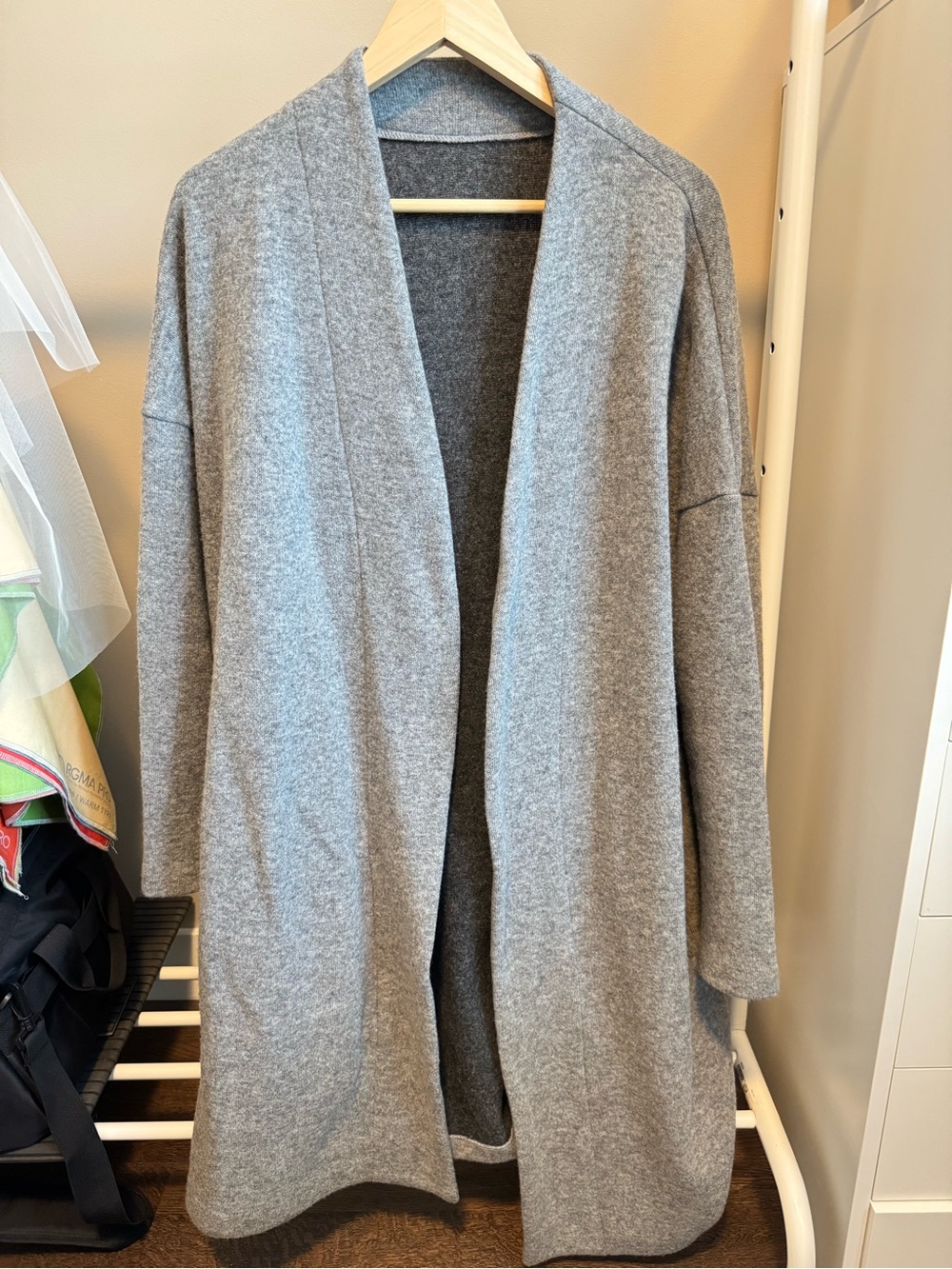Open-Front Light Gray Women's Cardigan